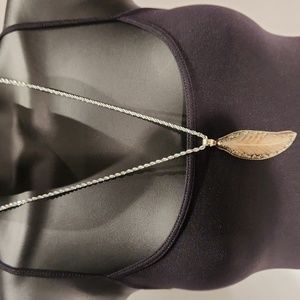 "NEW" Buffalo Bone Carved Feather Necklace